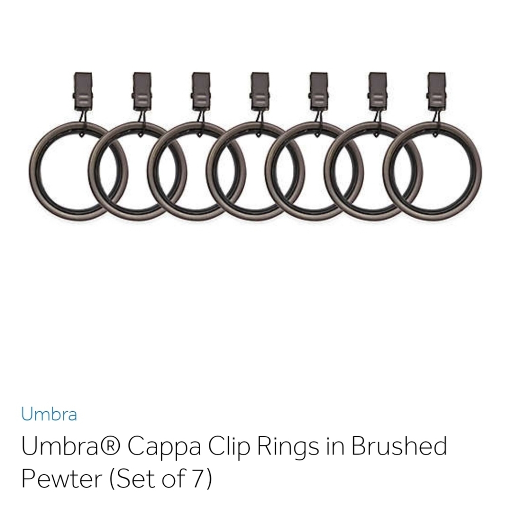 One set of 2 - Umbra Brushed Pewter Curtain Rings (Brand New)
